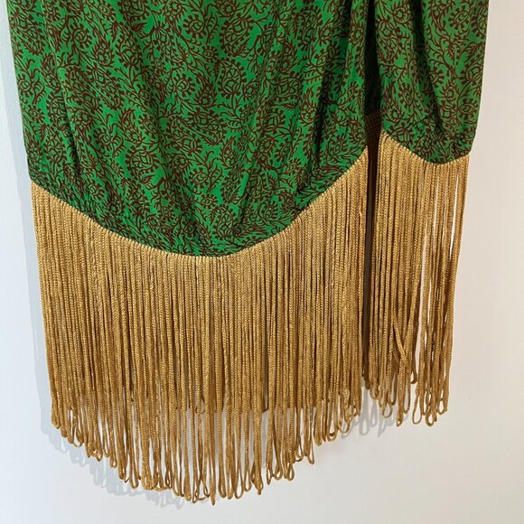 Vix Swimwear Karen Fringe Wrap Effect Midi Skirt Namaste Green NWT Size M - Picture 11 of 16